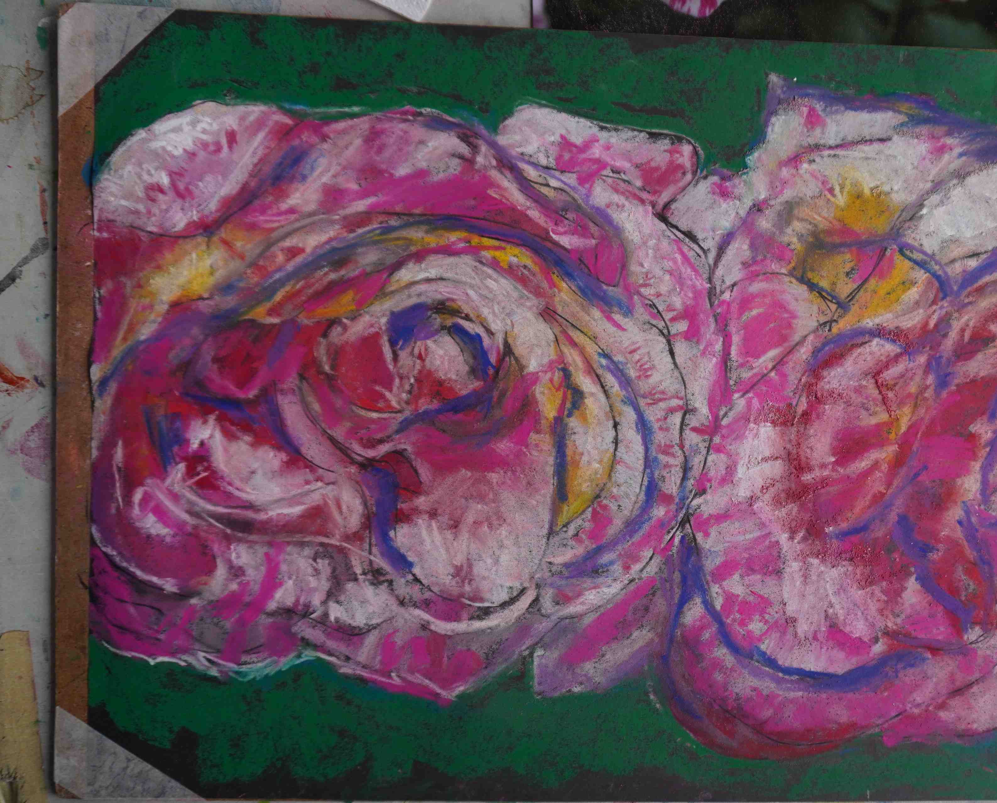 Artwork by Jessica from the Soft pastel Flowers Workshop in Norwich