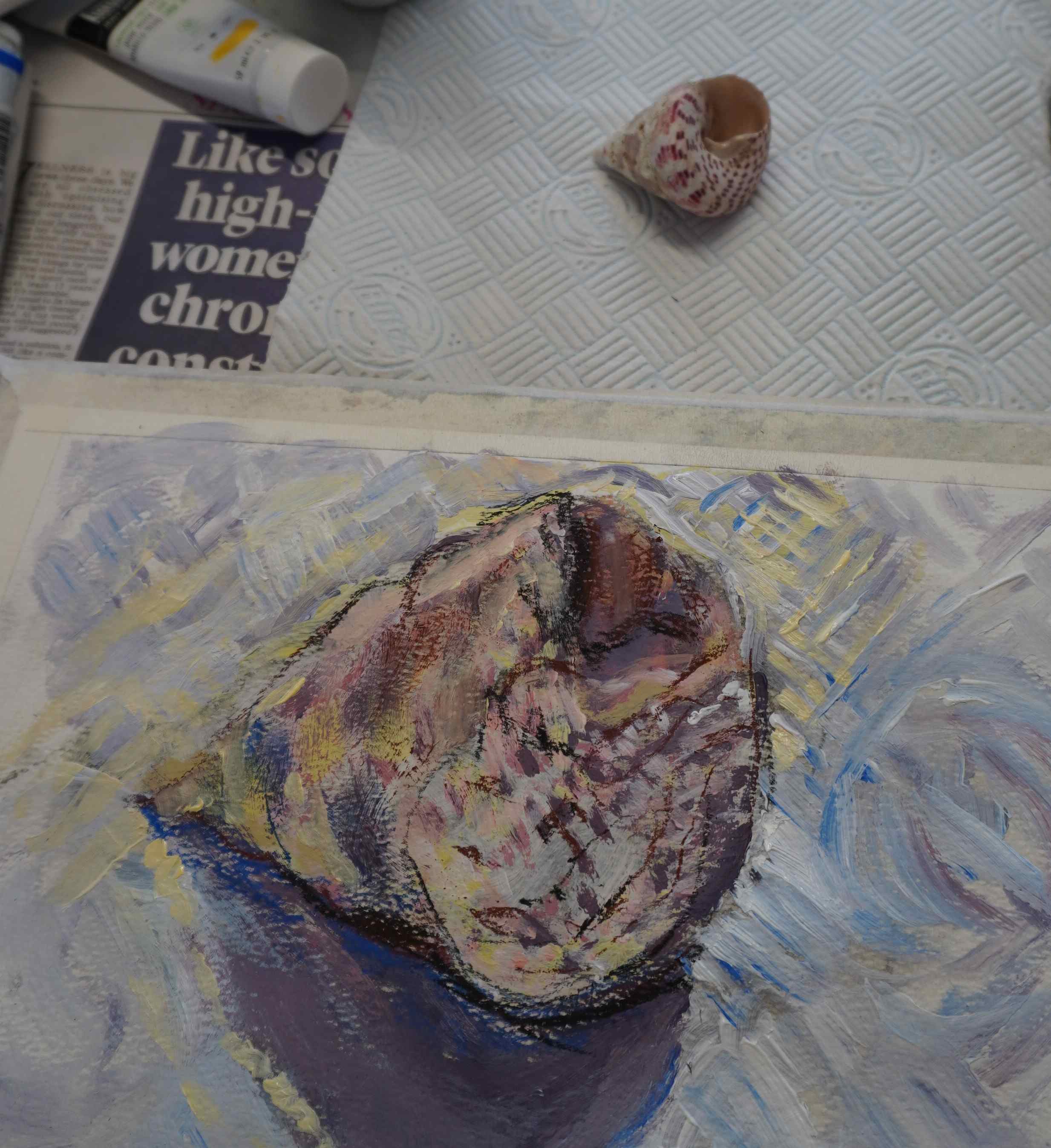 Student Artwork from Acrylic Shells workshop in Norwich