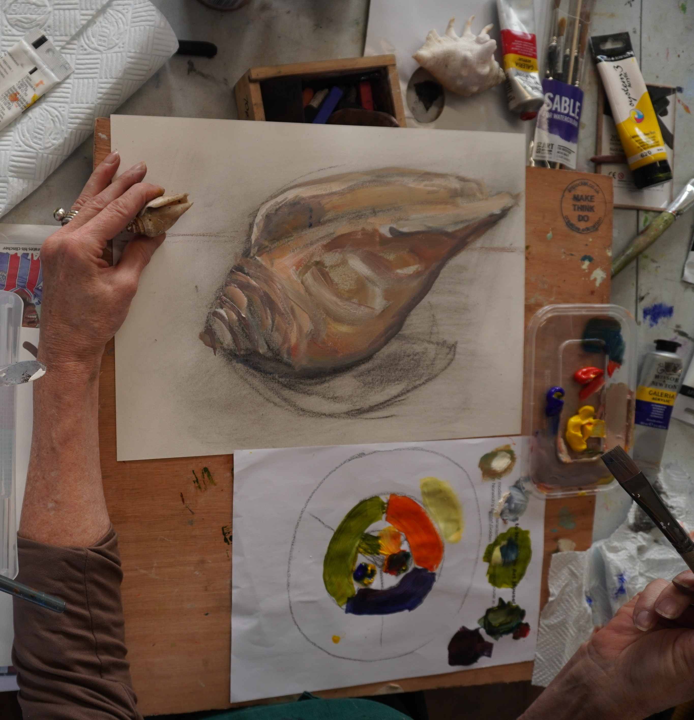 Student artwork from Acrylic shell workshop in Norwich